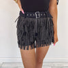 Black Fringe Skort