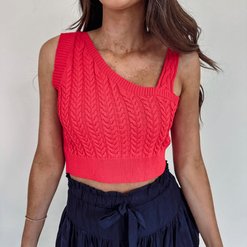 Macie Crop Top - Red