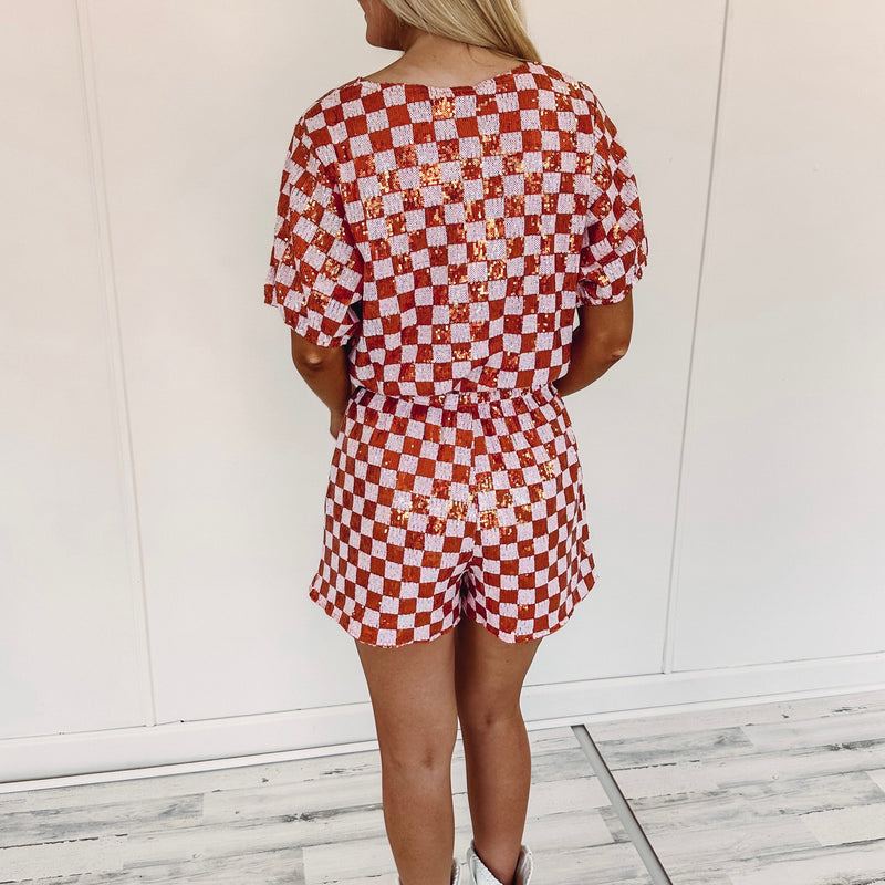 Orange Checkered Top