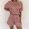 Orange Checkered Shorts