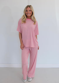 Bubblegum Striped Lounge Pants