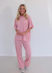 Bubblegum Striped Lounge Pants