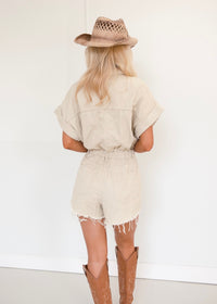 Addison Romper - Tan