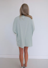 Comfy Striped Oversized Top - Mint