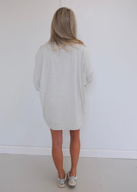 Comfy Striped Oversized Top - Light Blue