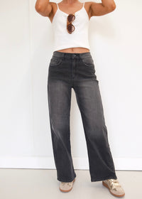 90's Wide Leg Jeans - Black