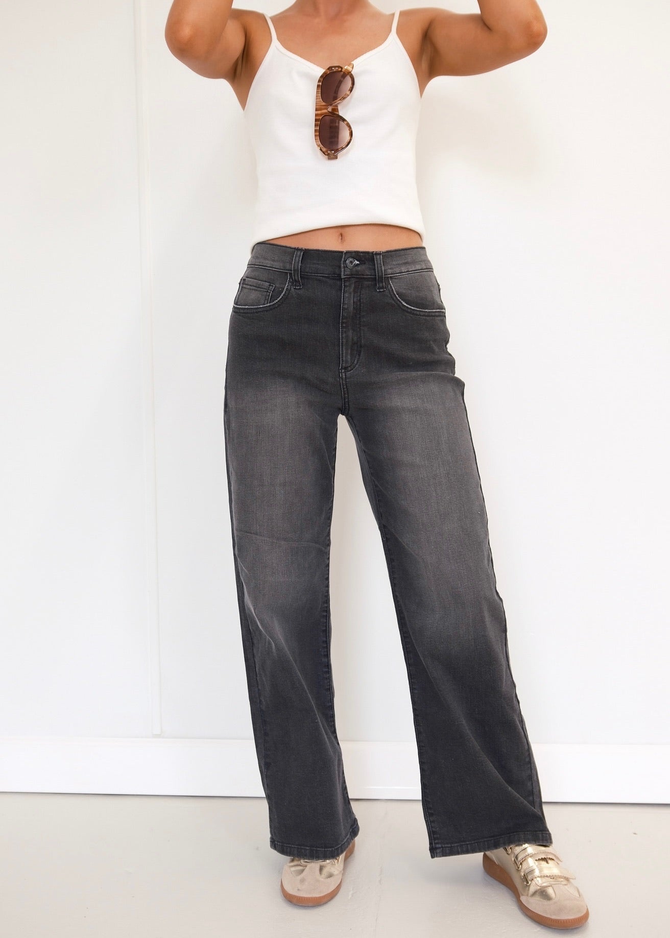 90's Wide Leg Jeans - Black