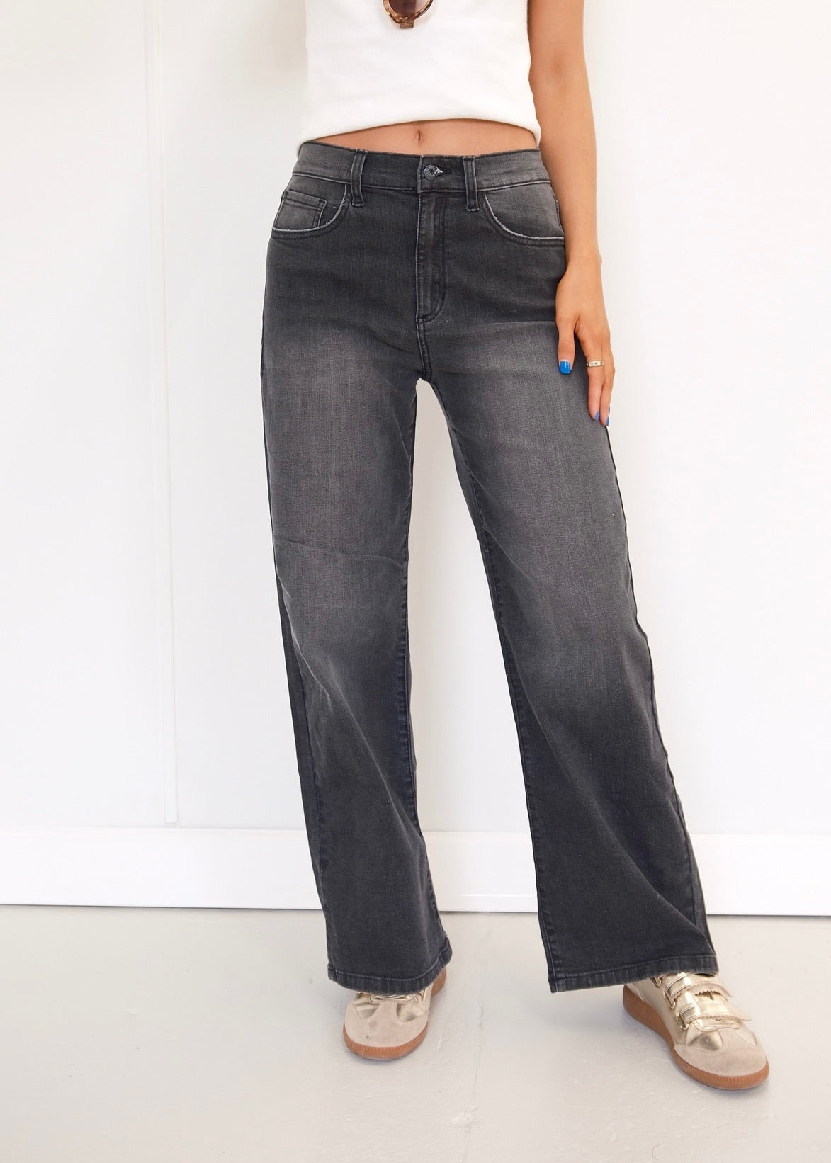 90's Wide Leg Jeans - Black