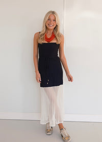 Two Toned Maxi Dress -Black/White