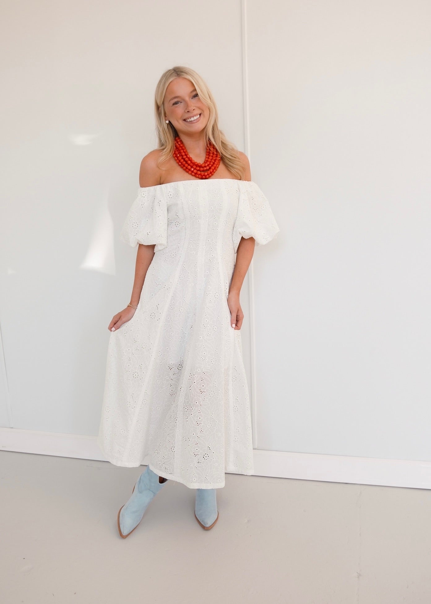 Eleanor Eyelet Midi Dress