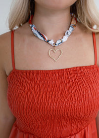 Bandana Heart Necklace - Red