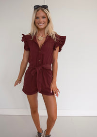 Emersyn Romper - Burgundy