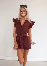 Emersyn Romper - Burgundy