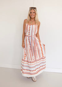 Orange/Purple Maxi Dress