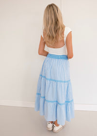 Striped Midi Skirt - Blue