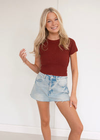 Tallie Bow Top - Burgundy