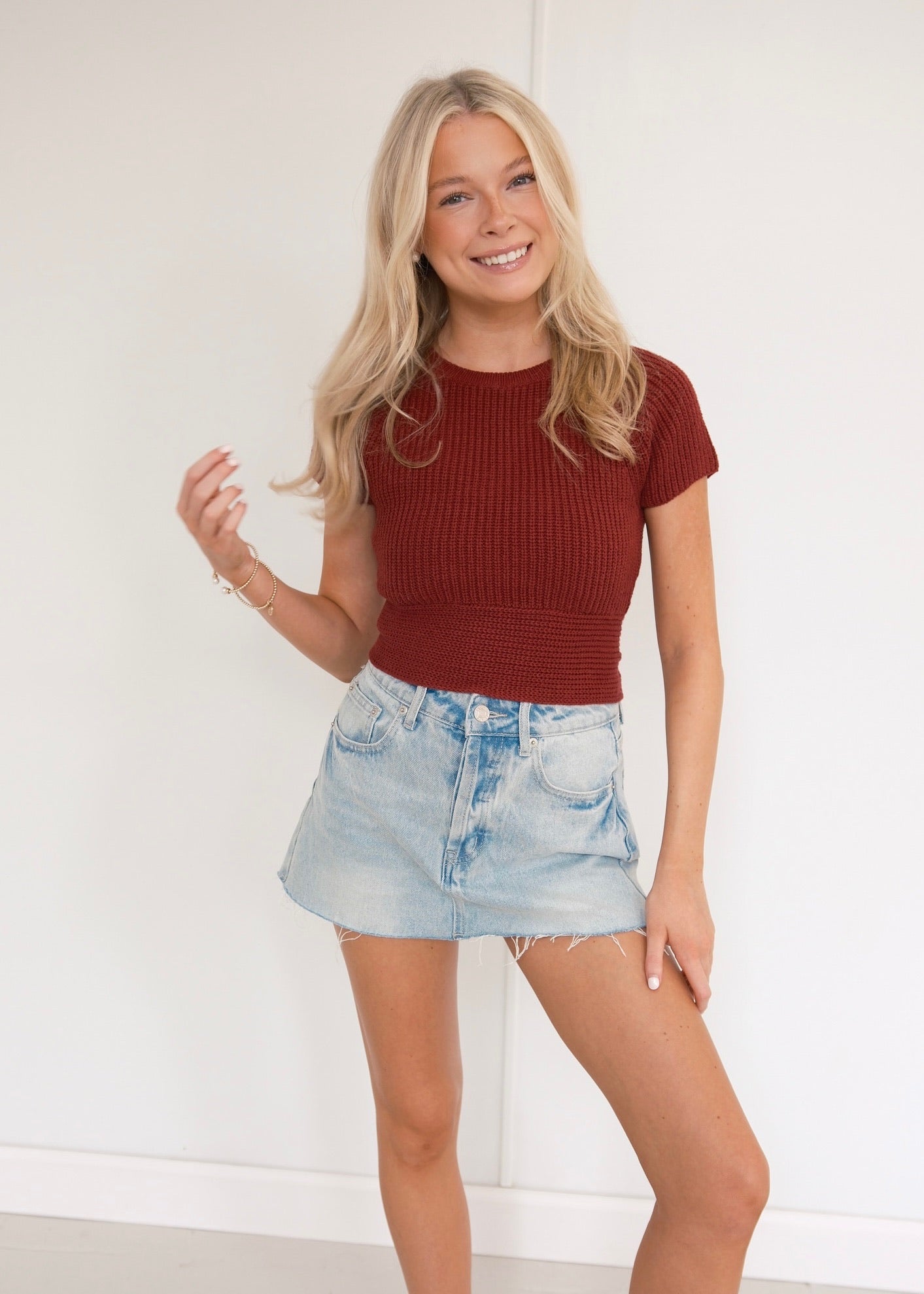 Tallie Bow Top - Burgundy