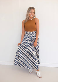 Juliette Skirt - Navy/Cream