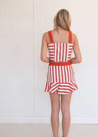 Charlie Striped Set - Red/White