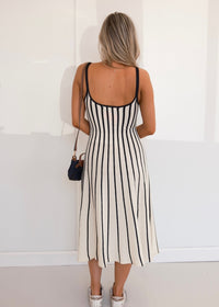 Carson Dress - Cream/Black