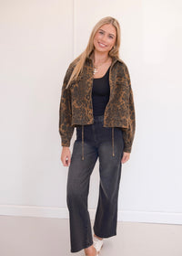 Leopard Print Denim Jacket