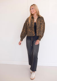 Leopard Print Denim Jacket