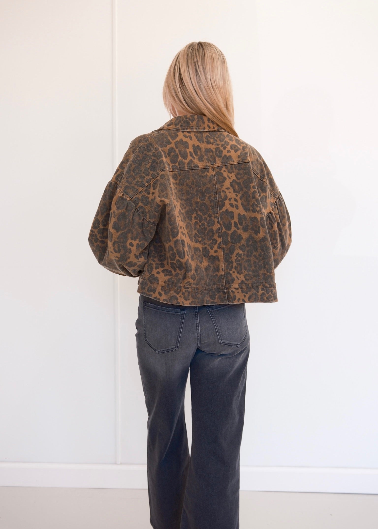 Leopard Print Denim Jacket