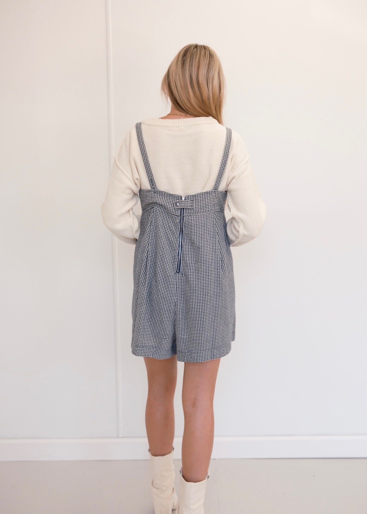 Adair Romper - Navy/Cream