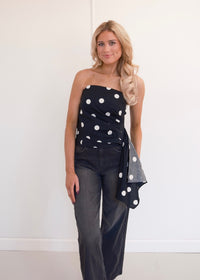 Polka Dot Strapless Top
