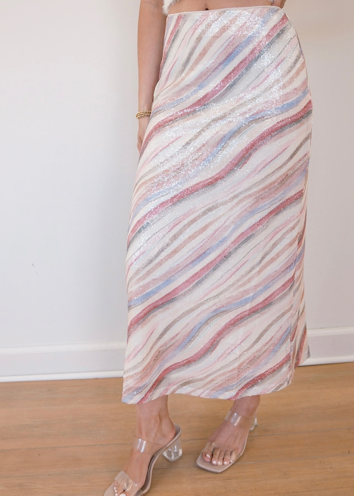 Miranda Sequin Midi Skirt