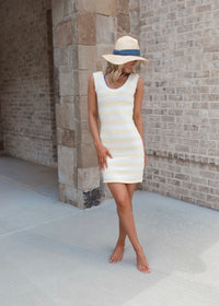 Dollie Dress - Yellow/White