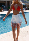 Red/Silver Fringe Shorts
