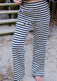 Navy & Cream Striped Lounge Set