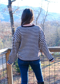 Striped Sweater - Dark Wine