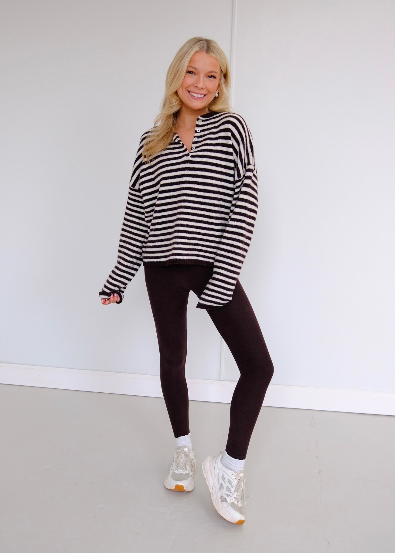 Striped Sweater - Dark Wine