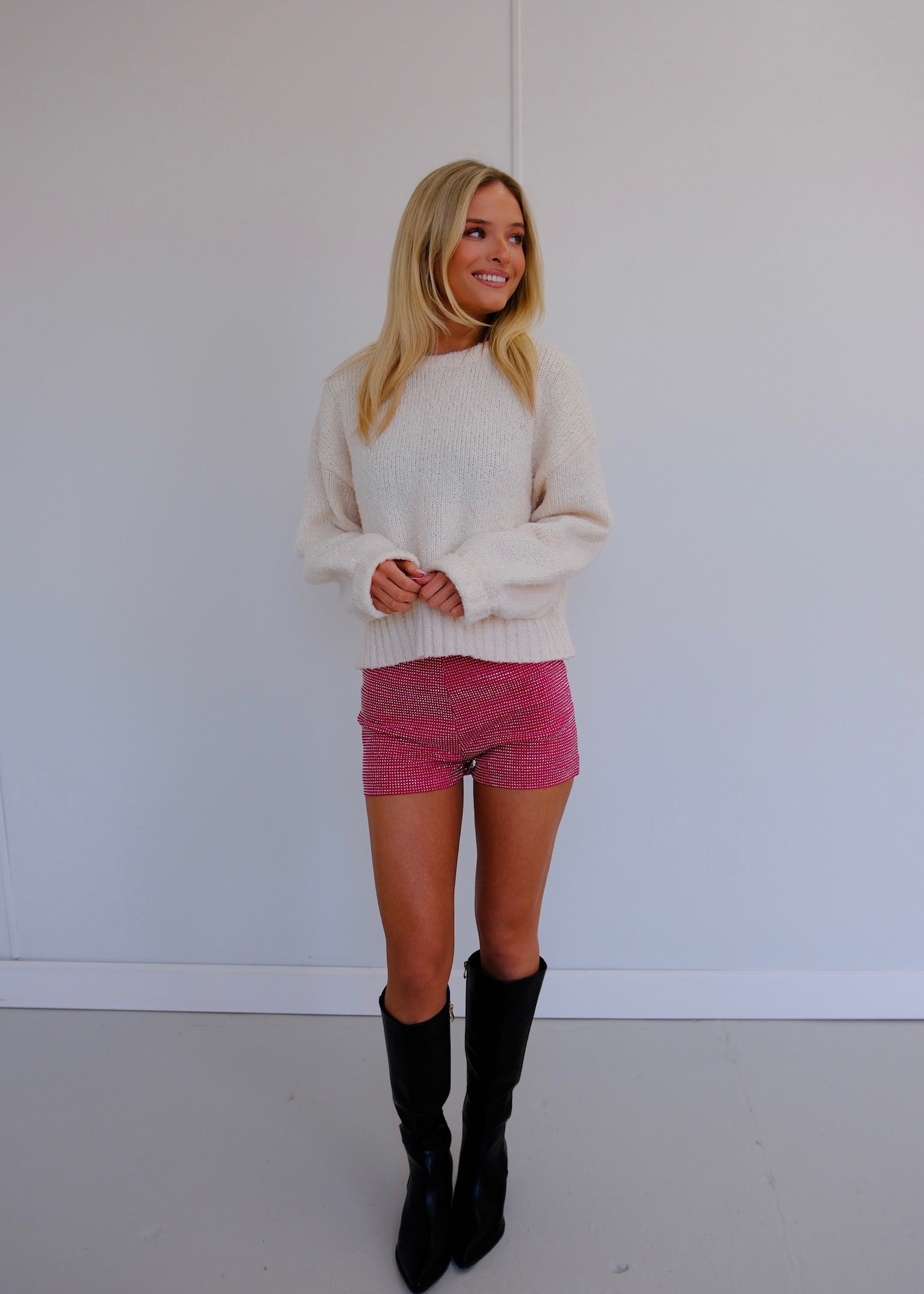 Pink Rhinestone Shorts