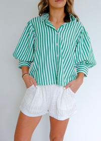 Green Striped Top
