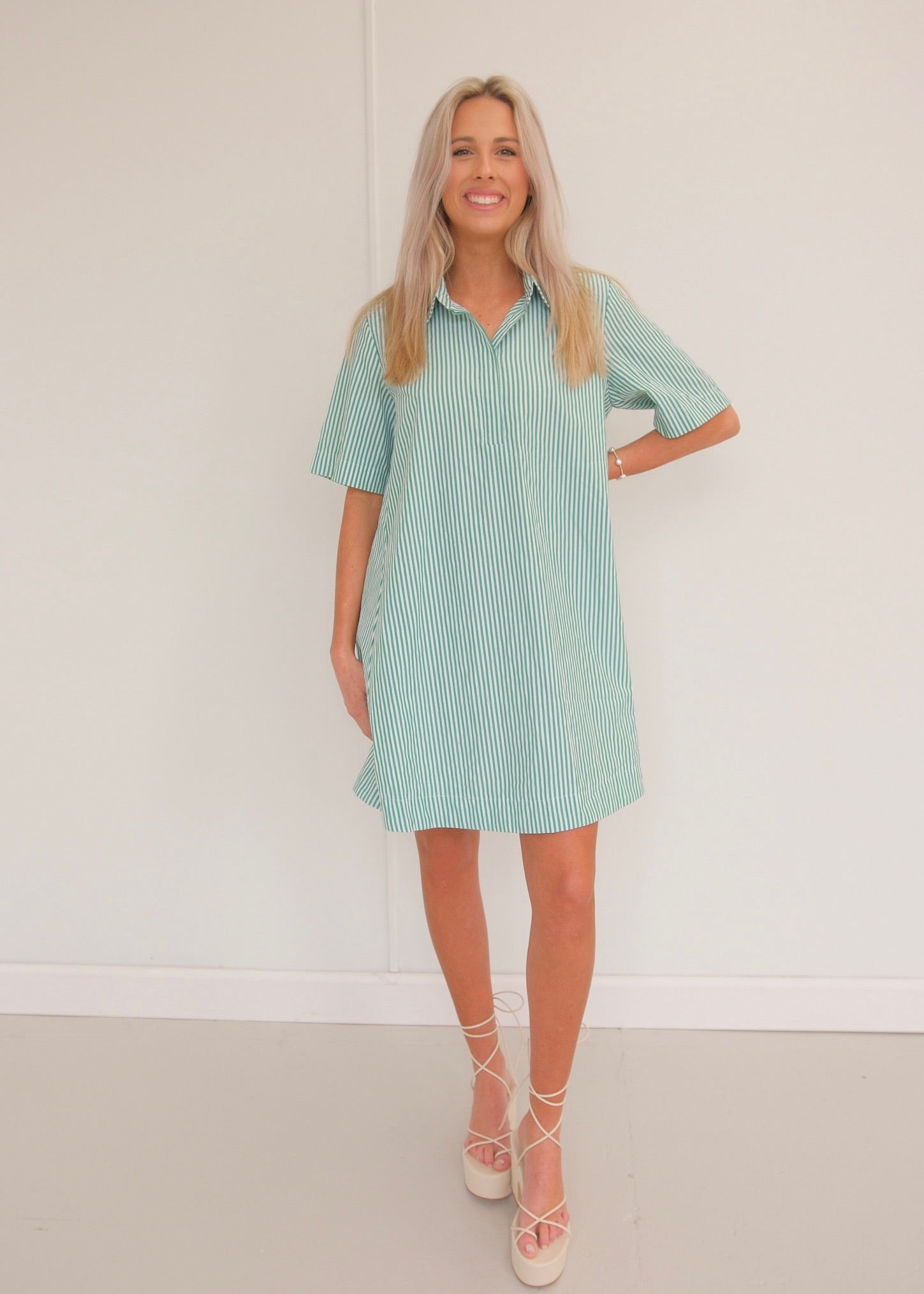 Green Striped Dress