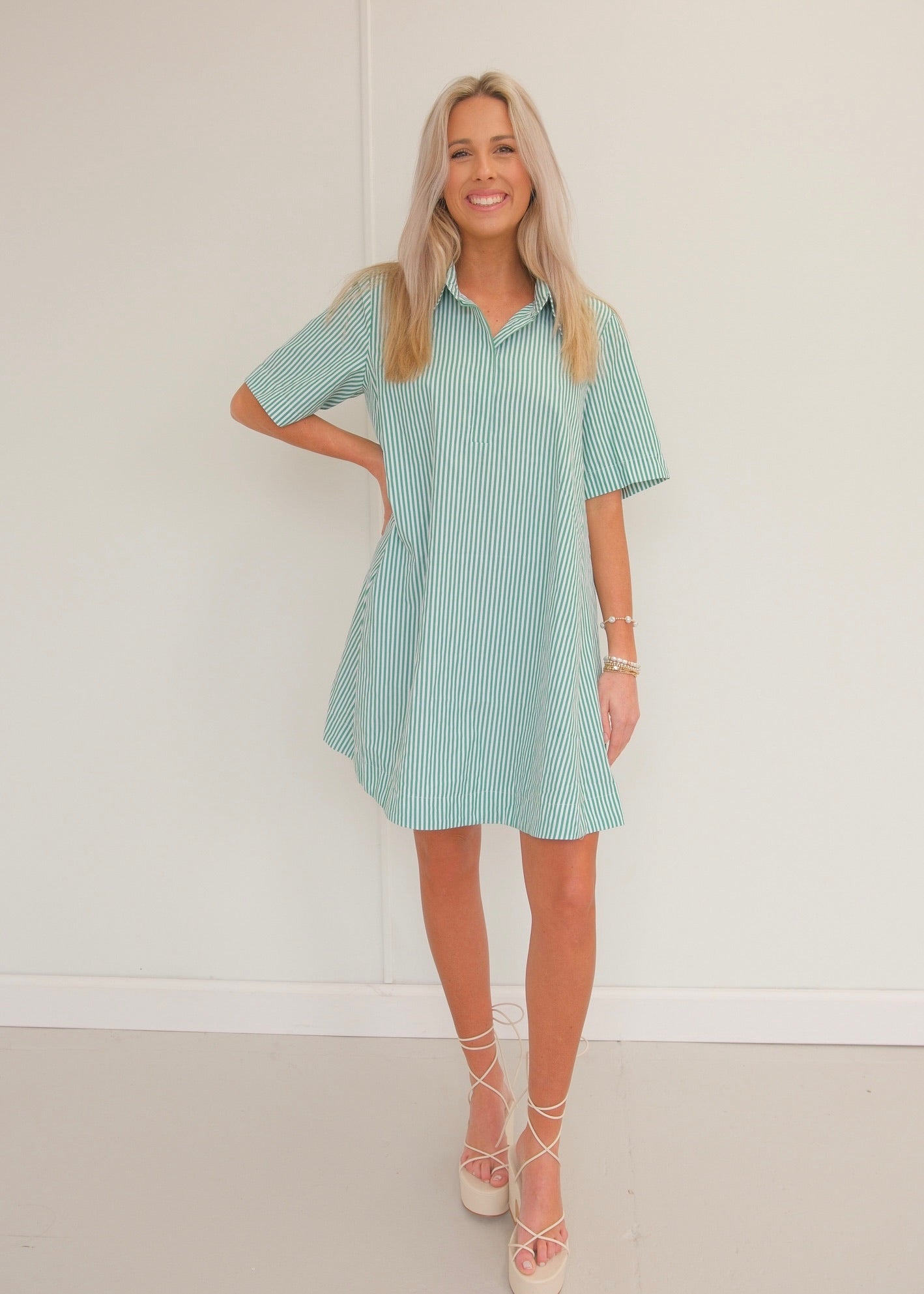 Green Striped Dress