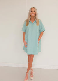Green Striped Dress