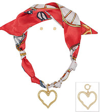 Bandana Heart Necklace - Red