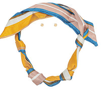 Yellow/Blue Scarf Necklace