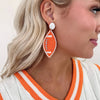 Orange Football Earrings