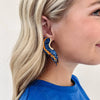 Blue/Orange Wing Earrings