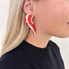 Red/White Wing Earring