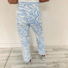 Blue Swirl Straight Jeans