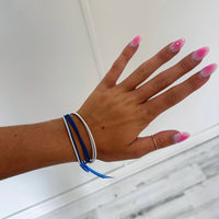 Blue/White Guitar String Bracelets