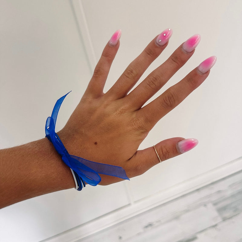 Blue/White Guitar String Bracelets