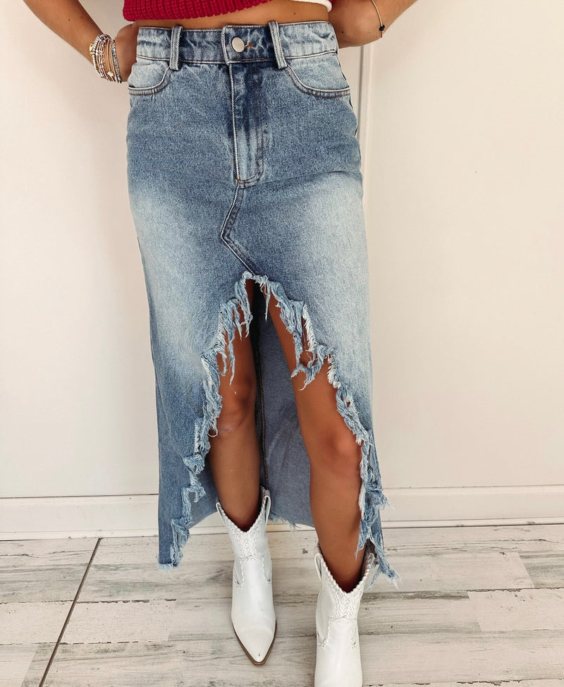 Denim Midi Skirt