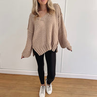 Marianne Balloon Sleeve Sweater - Taupe